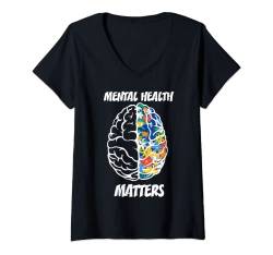 Damen Monat des Bewusstseins für psychische Gesundheit Psychische Gesundheit wichtig T-Shirt mit V-Ausschnitt von End The Stigma - Mental Health Awareness Items