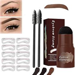 Eyebrow Stamp,One Step Eyebrow Stamp Shaping Kit, Waterproof Brow Stamp Long Lasting Eyebrow Stamp Set with 10 Reusable Eyebrow Stamp Stencil (Light Brown) von Endxedio