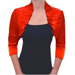 Satin Bolero schwarz mit 3/4-Arm - JADWIGA, rot red, 40 von Enemi Collection