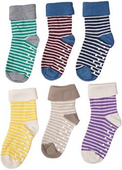 1-2-4-6 Paar Baby Kinder Socken Stoppersocken Bio-Baumwolle Gr.18 bis 26 ABS Antirutschsocken Babysocken Kindersocken (21-23, 2 Paar gelb) von Enetal Natur&Baby und Kind