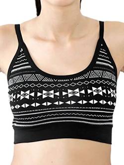 Damen Bustier Bio-Baumwolle Sport BH Top Unterhemd 9 Farben Yoga Pilates Fitness (XL, schwarz-Natur) von Enetal Natur&Damen