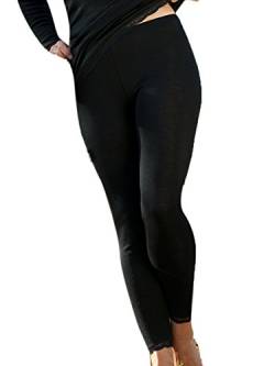 Damen Leggings mit Spitze, Wolle Seide, Engel Natur, Gr. 34/36 von Engel