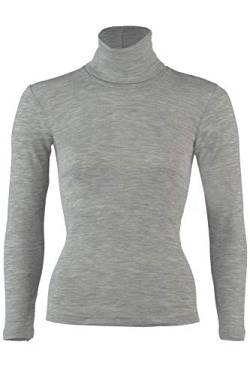 Engel, Damen Rollkragen Pullover, 70% Wolle (kbT), 30% Seide (34-36, Hellgrau Melange) von Engel