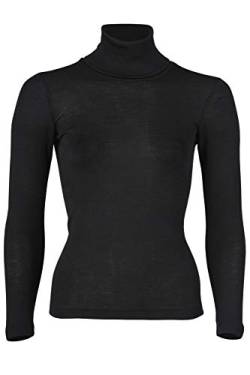 Engel, Damen Rollkragen Pullover, 70% Wolle (kbT), 30% Seide (38-40, Schwarz) von Engel