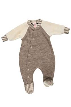 Engel, Frühchen Baby Schlafanzug mit Fuß, 100% Wolle (kbT) (Walnuss Melange, 50) von Engel