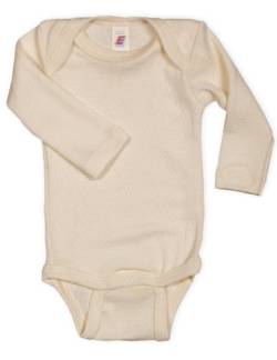 Engel Baby Body langarm, Wolle Seide, Natur (Natur, Gr. 74/80) von Engel