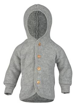 Engel Baby Jacke mit Kapuze Wollfleece (Grau Melange, 110-116) von Engel