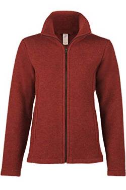 Engel Damen Fleece Jacke, 100% Schurwolle, Natur (42, Terracotta Melange) von Engel