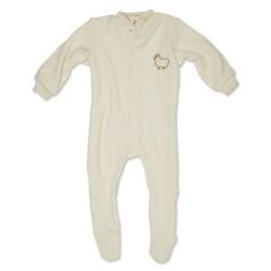 Engel Einteiliger Schlafanzug mit Fuß, 100% Merinowolle, Natur, Gr. 74/80, Farbe Natur von Engel
