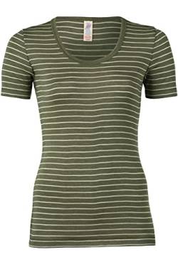 Engel Natur, Damen Shirt Kurzarm, 70% Wolle (kbT), 30% Seide (42-44, Olive/Natur) von Engel