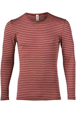 Engel Natur, Herren Merino Ringel Shirt, 70% Wolle (kbT), 30% Seide (46-48, Kupfer/Natur) von Engel