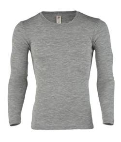 Engel Natur, Herren Shirt Langarm, Wolle & Seide, Hellgrau Melange, 50/52 von Engel