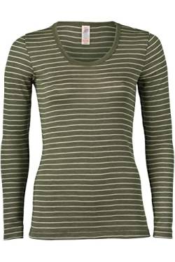 Engel Natur, Merino Ringel Shirt, 70% Wolle (KbT), 30% Seide (34-36, Olive/Natur) von Engel