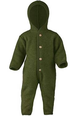 Engel Overall mit Kapuze, 100% Schurwolle Fleece, Natur, Gr. 50/56-86/92, 4 Farben (74-80, Schilf Melange) von Engel