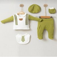 Engelbaby Erstausstattungspaket 5-teiliges Neugeborenen-Erstausstattungs Set 0-3 Monate (set komplett Outfit, 5-tlg., Langarmshirt Handschuhe Hose Lätzchen Mütze) 5-teilig Neugeborenen Erstausstattung-Set 0-3 Monate 100% Baumwolle von Engelbaby