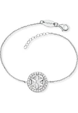 Engelsrufer Damen-Armband aus 925 Silber mit Lebensblume und weißen Zirkonia, ERB-LILLIFL-ZI von Engelsrufer
