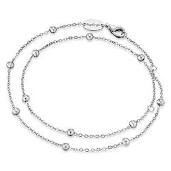 Engelsrufer Damen Armband aus Sterling Silber, doppelt gewickelte Perlen in silber, Karabinerverschluss, längenverstellbar, nickelfrei, ERB-LILMOON von Engelsrufer