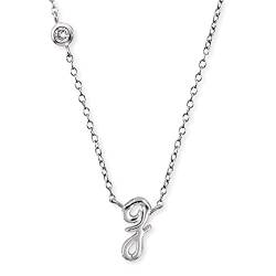 Engelsrufer Damen Halskette aus Sterling Silber mit Anhänger Buchstabe Z - besetzt mit einem Zirkonia Stein - in zwei Längen verstellbar - Länge: 44cm von Engelsrufer