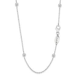 Engelsrufer Damen Kugel Halskette aus Sterling Silber - besetzt mit 13 Zirkonia Steinen - Karabinerverschluss - Länge: 80 cm von Engelsrufer