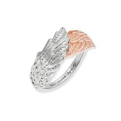 Engelsrufer Damen Ring Flügel Symbol aus Sterling Silber Bicolor in Silber und Roséold - Größenverstellbar - nickelfrei von Engelsrufer