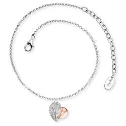 Engelsrufer ERF-HEARTWING-BIR Fußkette Silber Heartwing Roségoldfarben von Engelsrufer