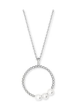 Engelsrufer Halskette mit Pearls-Anhänger aus Sterlingsilber mit Muschelkernperlen in der Farbe Silber, Länge: 42cm +4cm +4cm, ERN-PEARLS von Engelsrufer
