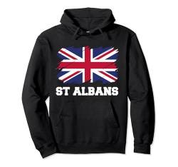 St. Albans UK, britische Flagge, Union Flagge St. Albans Pullover Hoodie von English Flag City England Travel Gifts
