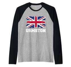 Urmston UK, britische Flagge, Unionsflagge Urmston Raglan von English Flag City England Travel Gifts