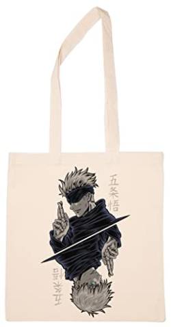 Enigmae Gojo Satoru Jujutsu Samurai Wiederverwendbar Einkaufen Lebensmittelgeschäft Baumwolle Tasche Reusable Shopping Bag von Enigmae