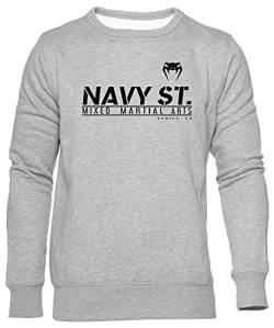 Enigmae Navy St Street Martial Arts Jumper Unisex Herren Damen Lange Ärmel Grau Sweatshirt Men Women Sweater Grey M von Enigmae