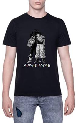 Vegeta and Goku Friend T-Shirt Herren Kurzarm Schwarz Men Black Tee M von Enigmae