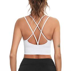 Enjoyoself Damen Sport BH Gekreuzt Rücken Push Up Bra Padded Sexy Nahtlos Bustier für Yoga Fitness Tranning von Enjoyoself