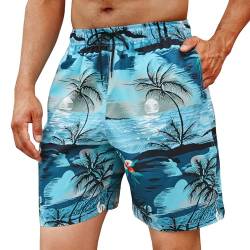 Enlision Badehose Herren Kurze Badehose für Herren Schnelltrocknend Badeshorts Herren Hawaiihose mit Taschen Freizeit Strandhose Schwimmhose XL von Enlision