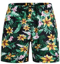 Enlision Badehose Herren Kurze Badehose für Herren Schnelltrocknend Badeshorts Herren Hawaiihose mit Taschen Freizeit Strandhose Schwimmhose XXL von Enlision