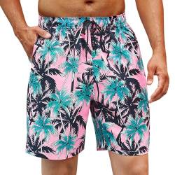 Enlision Badehose für Herren Kurze Freizeit Badehose Herren Schnelltrocknend Badeshorts für Herren Hawaii mit Taschen Freizeit Strandhose Schwimmhose S von Enlision