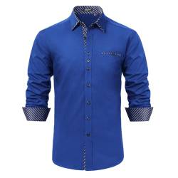 Enlision Herren Hemd Langarm Hemden Freizeithemd Regular Fit Freizeit Hemd Business Herrenhemden Königsblau L von Enlision
