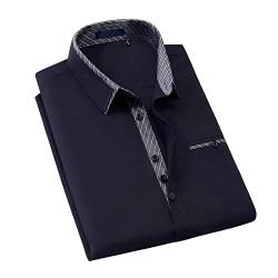 Enlision Herren Hemden Regular Fit Langarm Freizeit Hemd Business Hemden Herrenhemd Marineblau L von Enlision