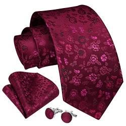 Enlision Herren-Krawatten-Set, gewebte Blumen-Krawatte, klassische Krawatten und Einstecktuch, Manschettenknöpfe, Set, elegante Paisley-Krawatte für Hochzeit, Paty, Geschäft von Enlision