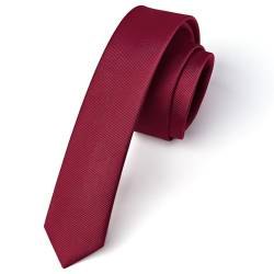 Enlision Krawatte Burgund Schmal Seide Krawatten für Herren Einfarbig Schlips Rot Hochzeit Party Krawatte 4cm Formelle Elegante Business von Enlision