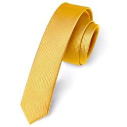 Enlision Krawatte Gelb Schmal Seide Krawatten für Herren Einfarbig Schlips Herren Hochzeit Party Krawatte 4cm Formelle Elegante Business von Enlision