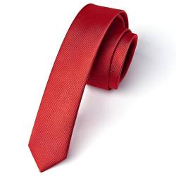 Enlision Krawatte Rot Schmal Seide Krawatten für Herren Einfarbig Schlips Herren Hochzeit Party Krawatte 4cm Formelle Elegante Business von Enlision