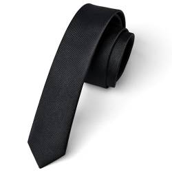 Enlision Krawatte Schwarz Schmal Seide Krawatten für Herren Einfarbig Schlips Herren Hochzeit Party Krawatte 4cm Formelle Elegante Business von Enlision