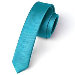 Enlision Krawatte Türkis Schmal Seide Krawatten für Herren Einfarbig Schlips Cyan Blau Hochzeit Party Krawatte 4cm Formelle Elegante Business von Enlision