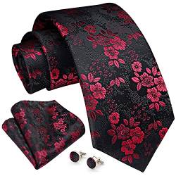 Enlision Krawatte für Herren Krawatten und Einstecktuch Manschettenknöpfe Set Elegante Blumen Krawatten Set Paisley Hochzeit Krawatte Manschettenknöpfe Set von Enlision