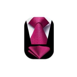 Enlision Krawatte für Herren mit Einstecktuch Set Einfarbig Rosa Herren Krawatte für Hochzeit Seide Gepunktet Herren Krawatten mit Taschentuch für Formelle Business Geschäfte Weihnachten,Rosa von Enlision
