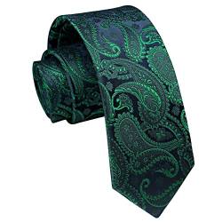 Enlision Paisley Herren Krawatte Grün Schmale Krawatte Seide Krawatten für Formelle Büro oder Hochzeit Business 6cm von Enlision