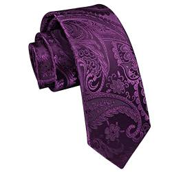 Enlision Paisley Herren Krawatte Violett Schmale Krawatte Seide Krawatten für Formelle Büro oder Hochzeit Business 6cm von Enlision