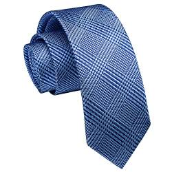 Enlision Plaid Herren Krawatte Hellblau Schmale Krawatte Seide Krawatten für Formelle Büro oder Hochzeit Business 6cm von Enlision