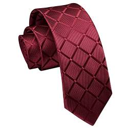 Enlision Plaid Herren Krawatte Rot Schmale Krawatte Seide Krawatten für Formelle Büro oder Hochzeit Business 6cm von Enlision