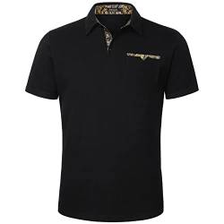 Enlision Poloshirt Herren Kurzarm Schwarz Polohemd mit Brusttasche Casual Golf Poloshirts Regular Fit Sport Polo T-Shirt Männer M von Enlision